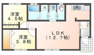 ヴィラ上田Aの物件間取画像